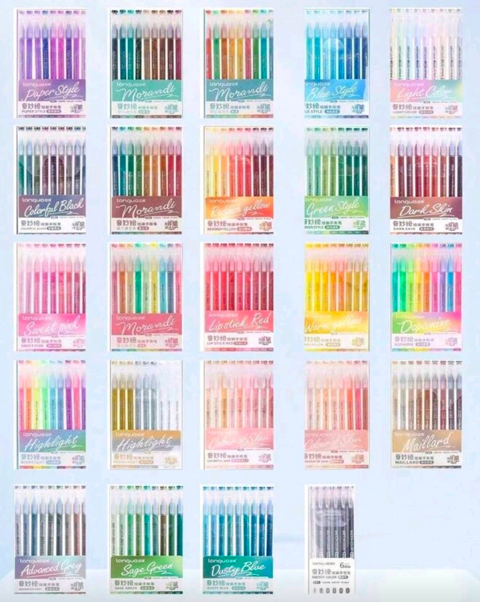 Lot de 213 Stylos Gel Languo:  207 Couleurs en 24 boites individuelles.