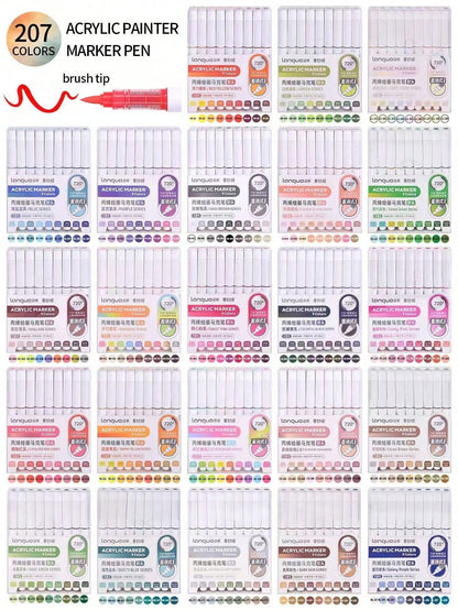 Languo lot 207 Feutres Acryliques, 23 boites par série de couleurs.