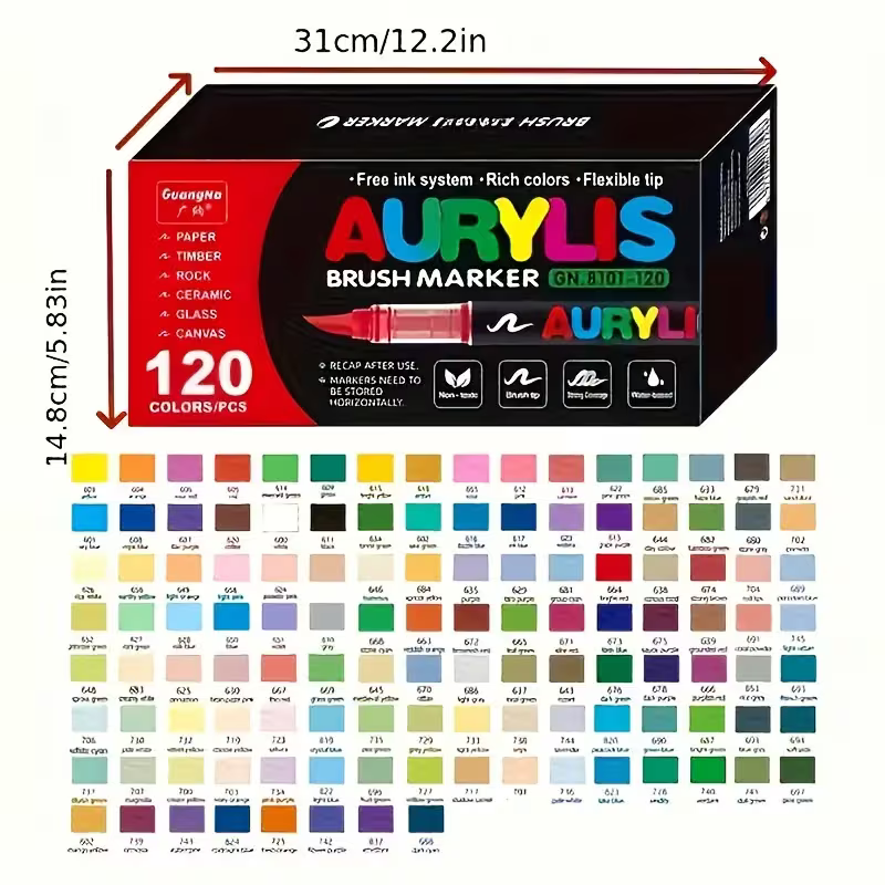 Guangna Feutres acryliques 360/288/240/200/168/120/72/48/24/12