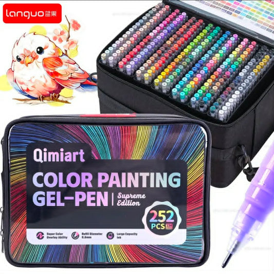 La boite  Languo de 252 feutres Gel numérotés, 234Couleurs, Stylo Gel Adulte pour Dessin, Coloriage mystere, Griffonnage Artisanat Scrapbooking(0.6MM)