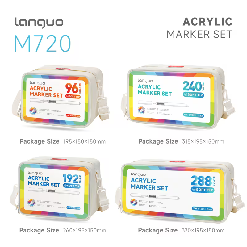 Languo feutre acrylique boites 96/240/288 Feutres
