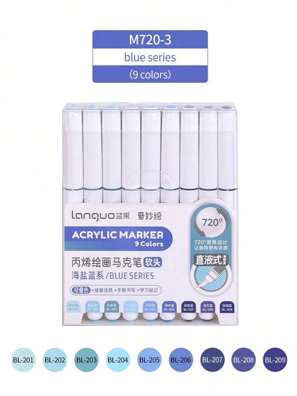 LANGUO: Ensemble de 9 marqueurs acryliques liquides